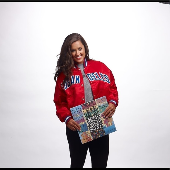 VINTAGE satin Starter jacket szM/L NBA LA Clippers varsity coat rare 90s 80s vtg - Picture 11 of 16